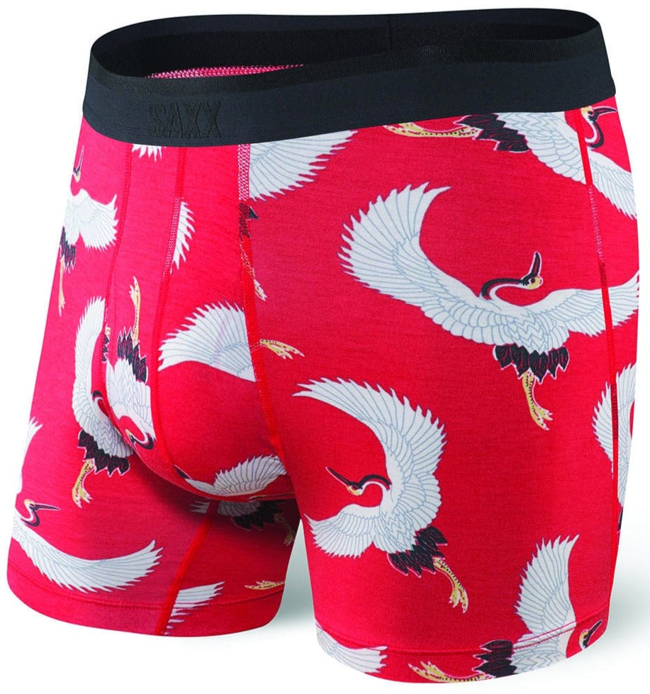 Saxx Vibe Boxer Brief Underwear, Red Snow Globes, Large