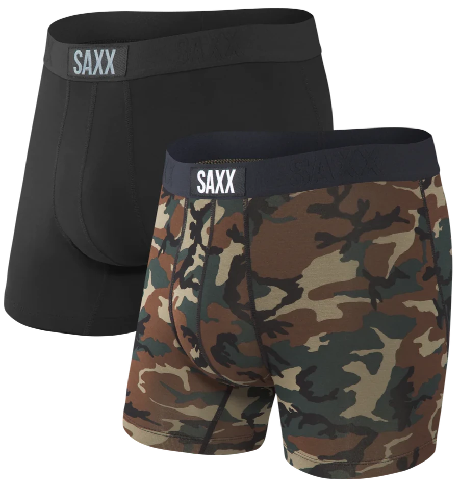 SAXX Vibe Boxer Brief Black/Wood Camo (2-Pack)