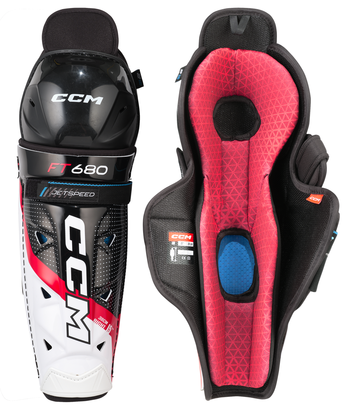 CCM JetSpeed FT680 Junior Shin Guards - CCM