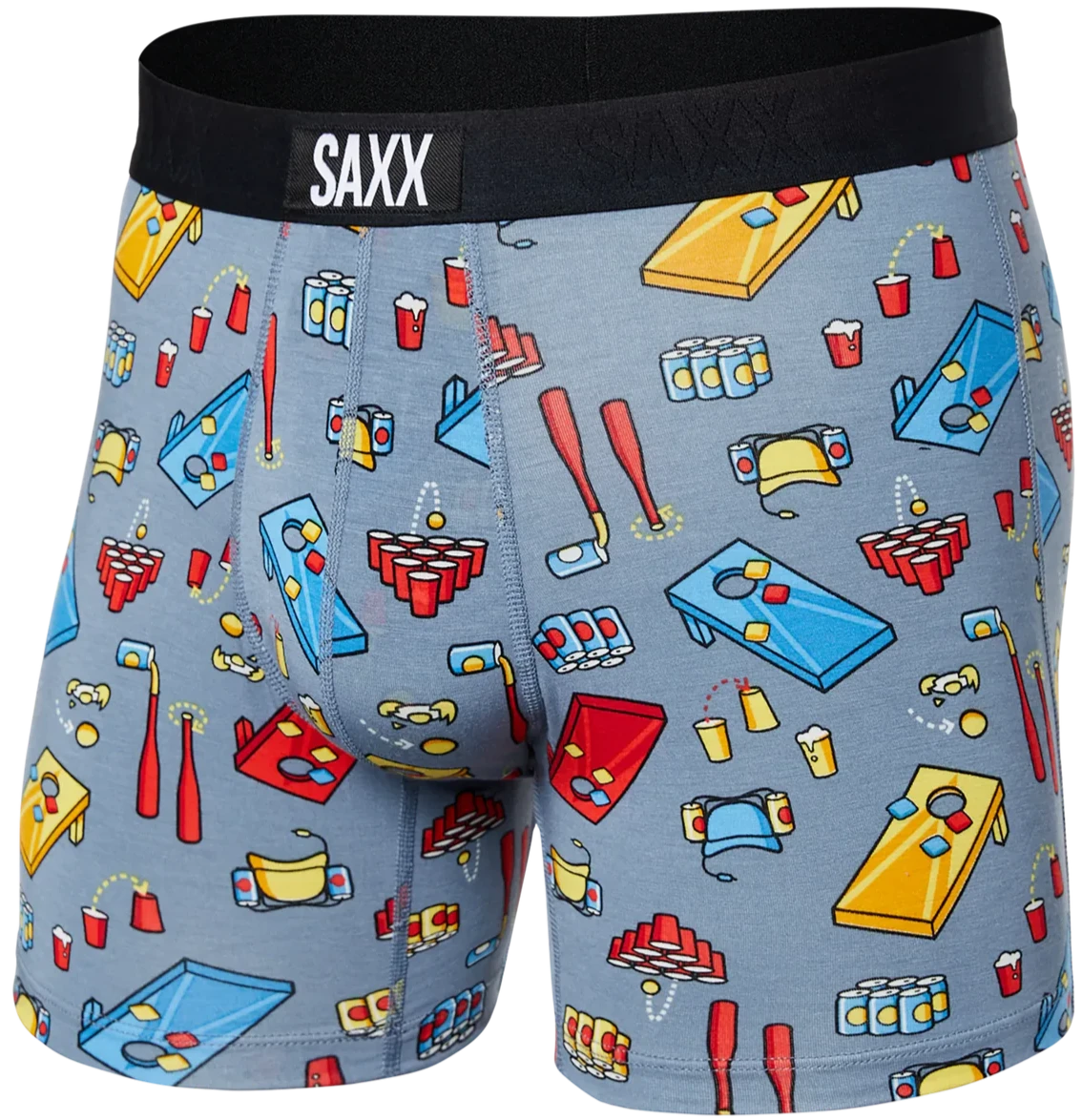 SAXX Vibe Super Soft Boxer Brief Beer Olympics - Grey