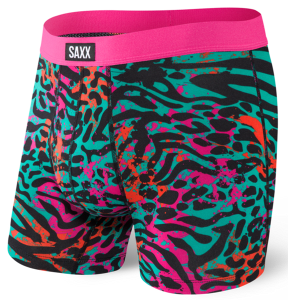 Saxx Underwear Men's Boxer Briefs – Vibe Men’s Underwear – Boxer Briefs  with Built-in Ballpark Pouch Support – Underwear for Men,Red Shallow