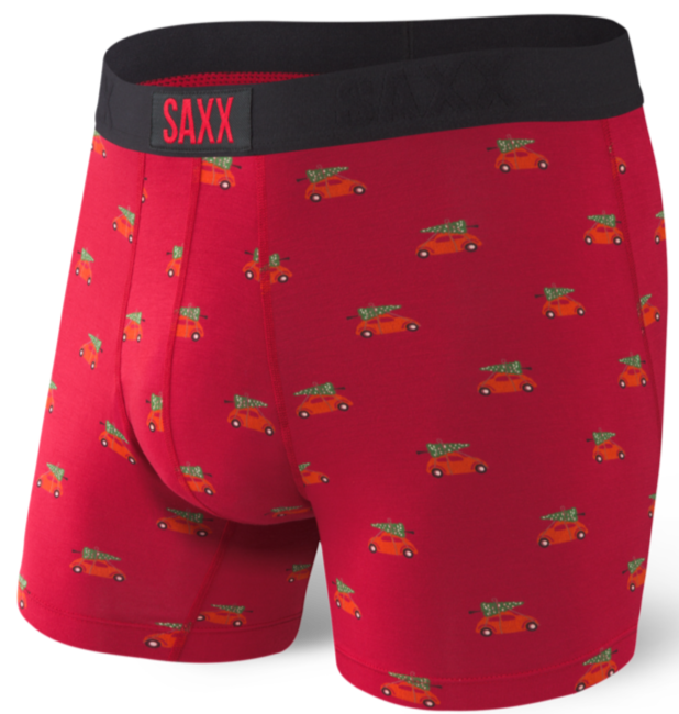 SAXX Ultra Freeagent Boxer Fly Red Holiday Errand