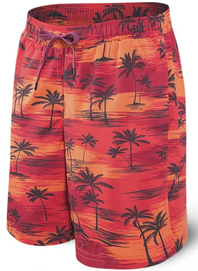 SAXX Cannonball 2n1 Short Coucher de Soleil Palmier Rouge