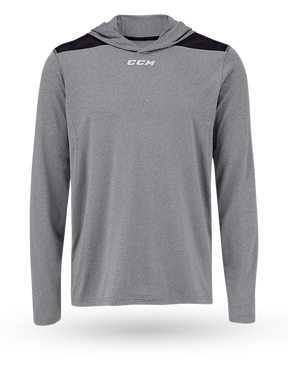CCM T-Shirt premium tech à manches longues avec capuchon adulte