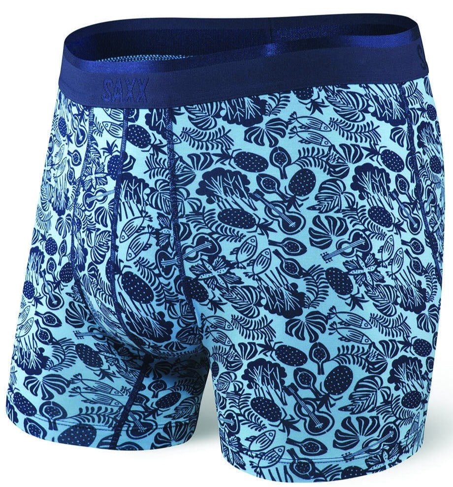 SAXX Platinum Boxer Brief Fly Blue Jungle Jam