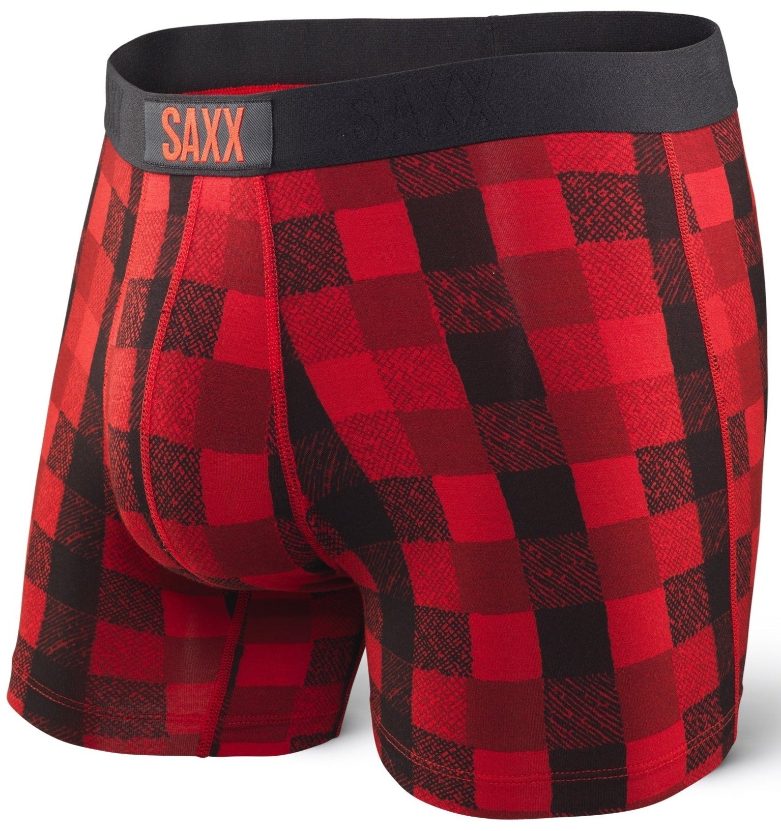 SAXX Vibe Boxer Modern Fit Red Lumberjack Plaid –